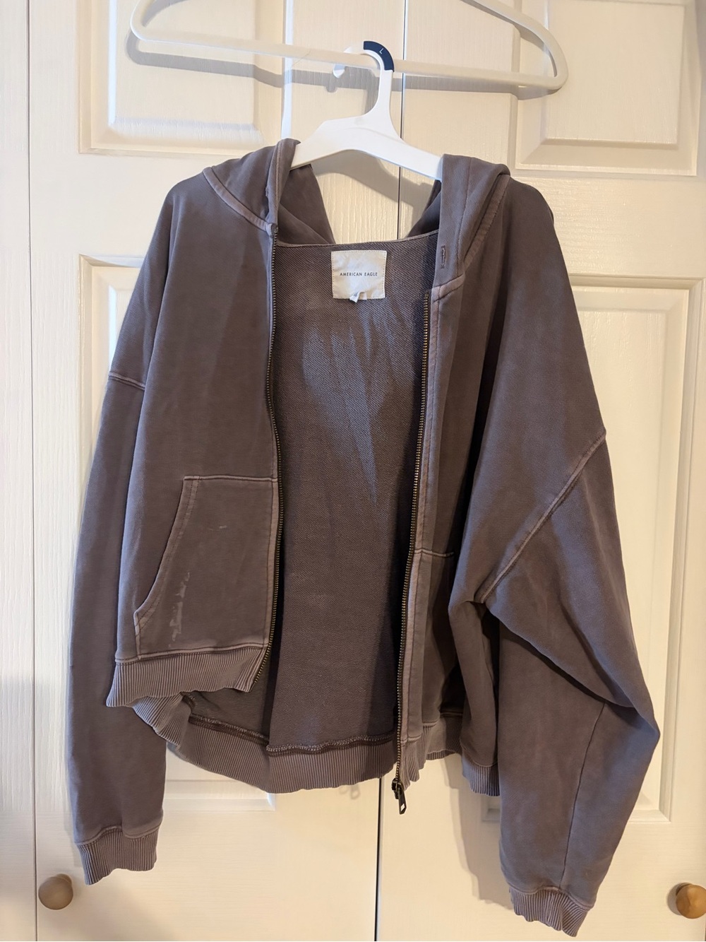 American Eagle Outfitters Faded Brown/Purple Zip Hoodie